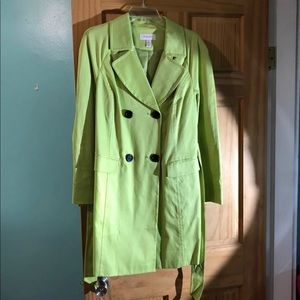 Light green trench coat